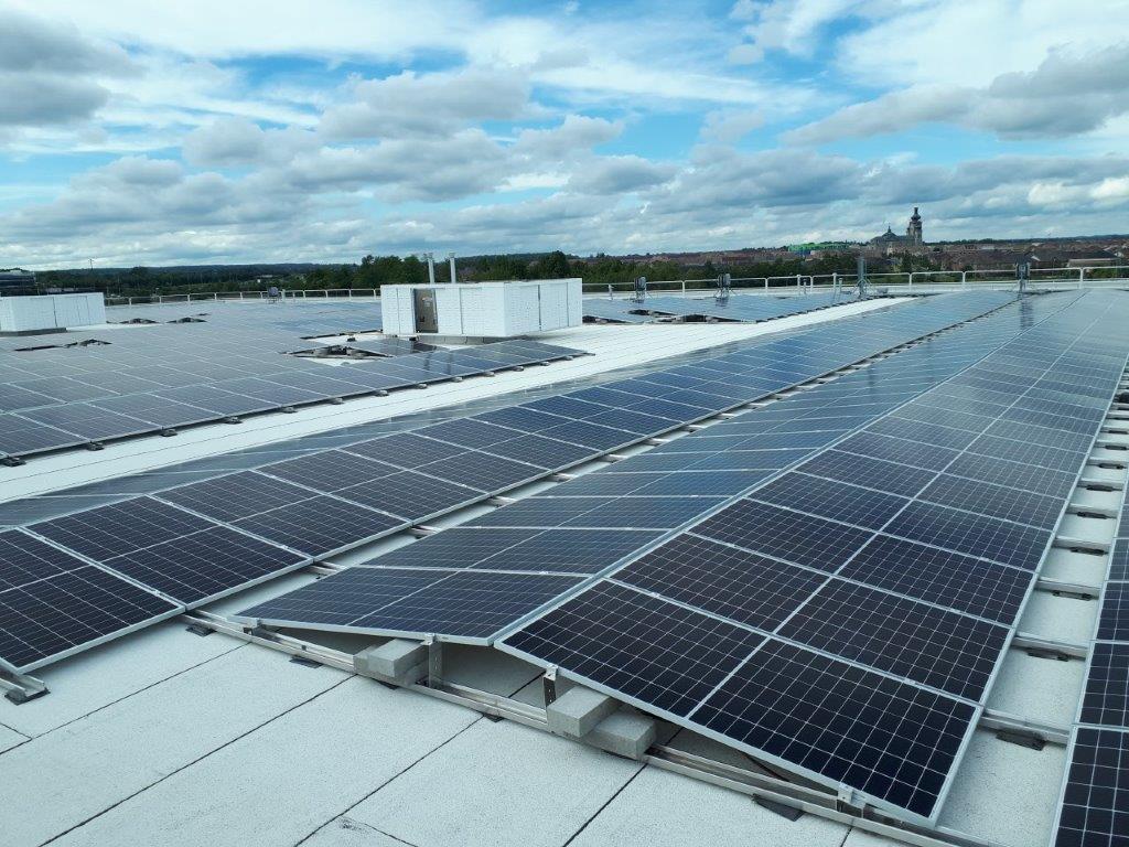 Solar panels on a roof
