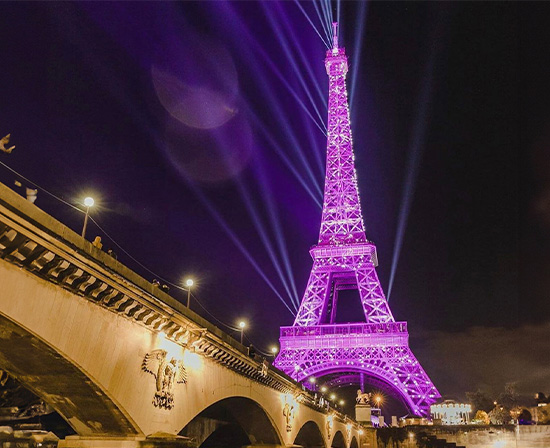 More than 40 of the world's First Ladies and other dignitaries participate in the Global Landmark Illuminations Initiative, officiating at ceremonies to bathe significant global landmarks in pink lights.