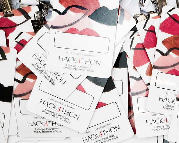 Hackathon fliers in a pile