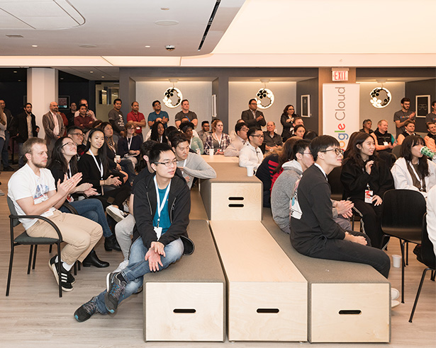 Group of people sitting in a room