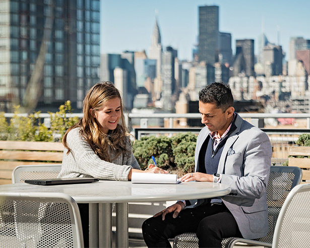 IT employees on rooftop in Long Island City