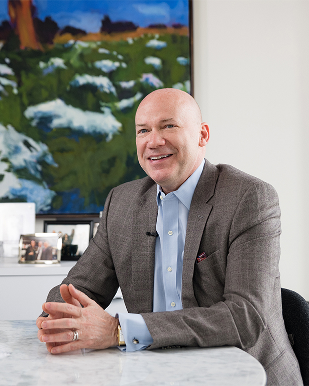 Man sitting at an office desk